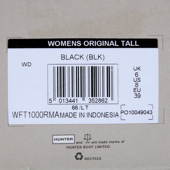 NIB Hunter Original Tall Rain Boots Matte in Black Women Size 8 - Picture 13 of 15